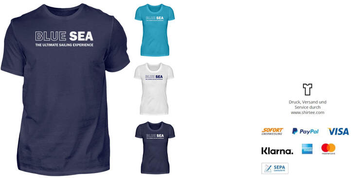 Segel T-Shirt, Blue Sea T-Shirt